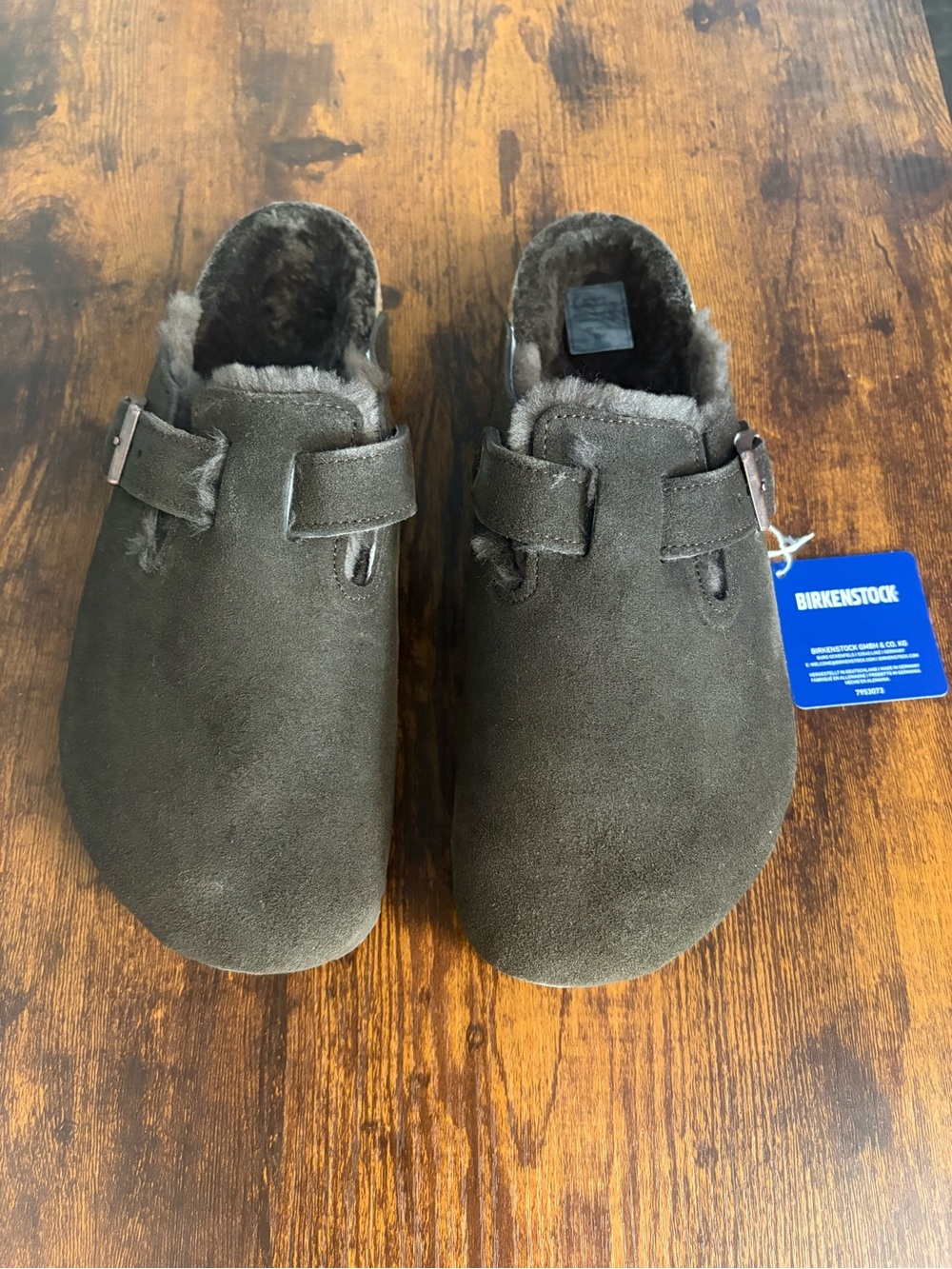 Birkenstock Boston VL Shearling Mocca Suede Clogs Men’s 10 NIB Made in Germany